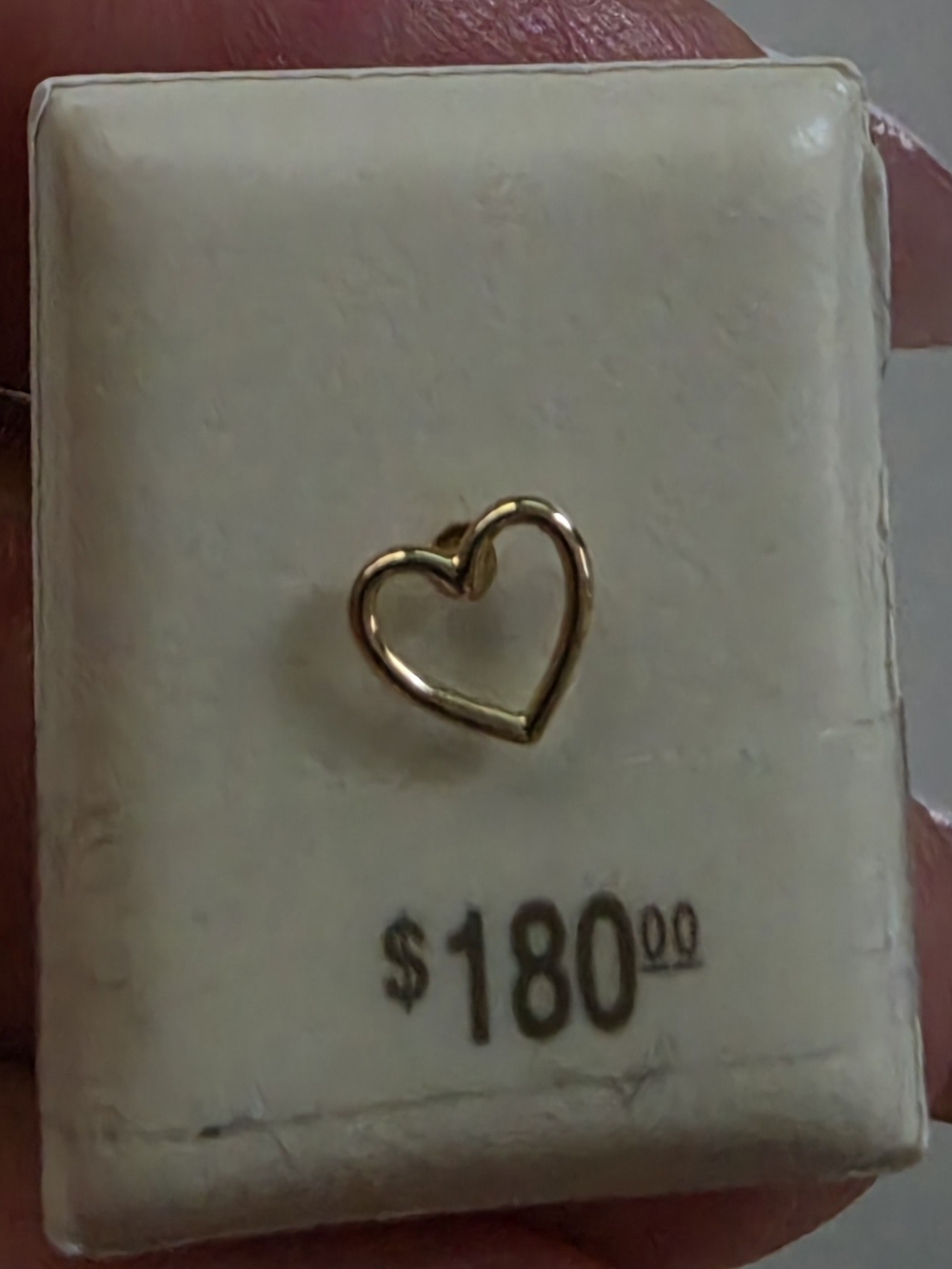 14K Open Heart Tragus Earrings in Gold SCREW ON